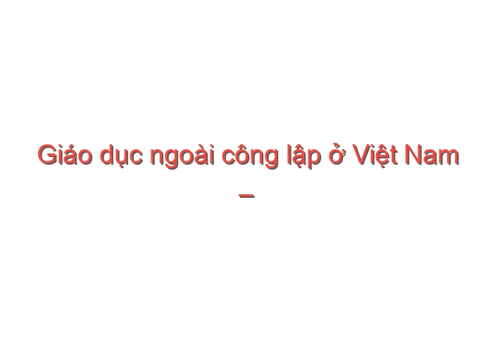Giáo dục ngoài công lập ở Việt Nam – Đàm Quang Minh, Phạm Thị Ly