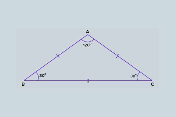 công thức tính diện tích hình tam giác cân