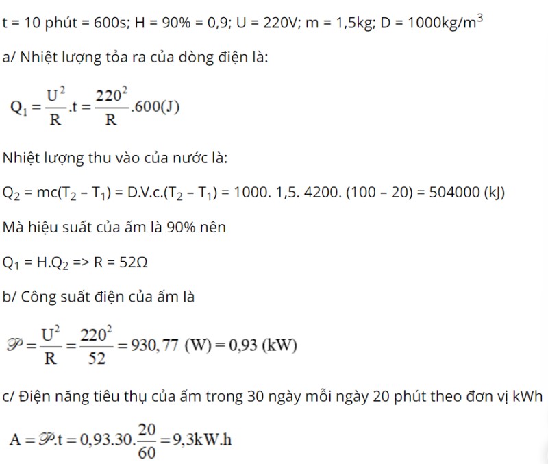 công suất tiêu thụ là gì