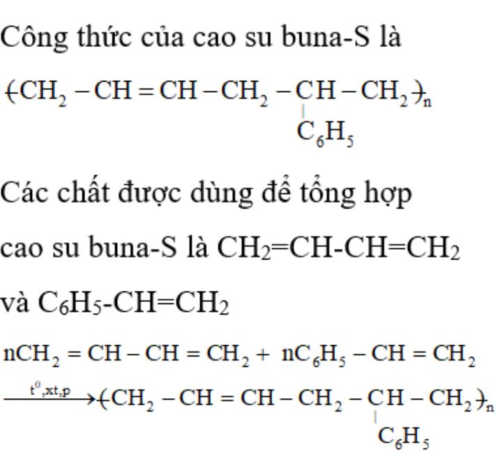 công thức cấu tạo cao su buna-s
