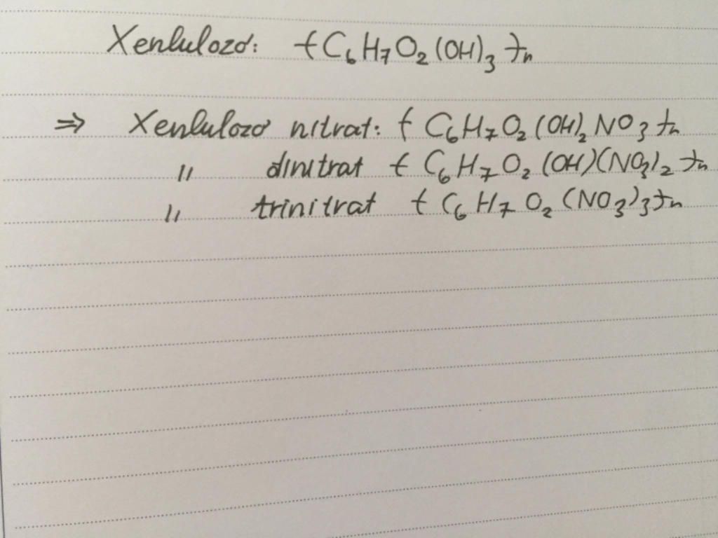 Công thức của xenlulozơ