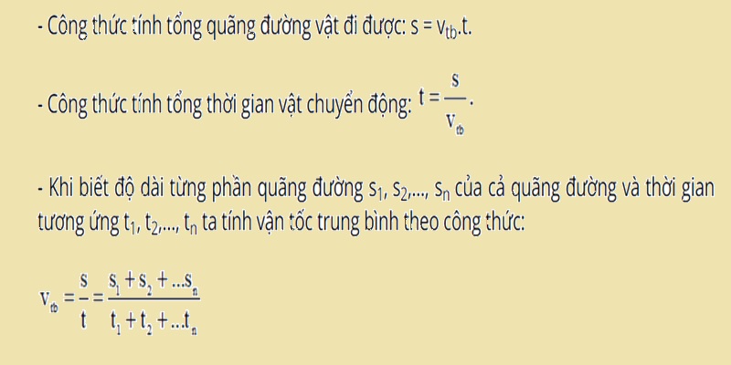 công thức tính vận tốc trung bình chuyển động không đều